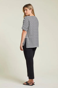 Tribal 12880 Boat Neck Side Slit Top