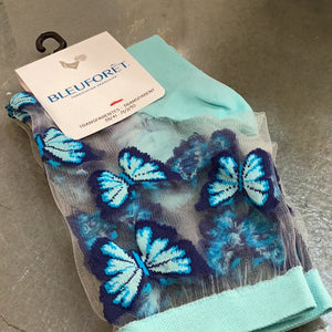 Bleuforet transparentes papillons blue butterfly Socks