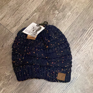 C.C Beanie MB-33 Speckled Messy Bun Hat