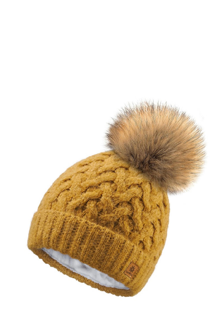 Woolk Davos Wool Knit Hat with Pom Pom