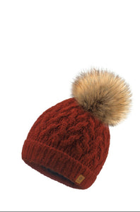 Woolk Davos Wool Knit Hat with Pom Pom