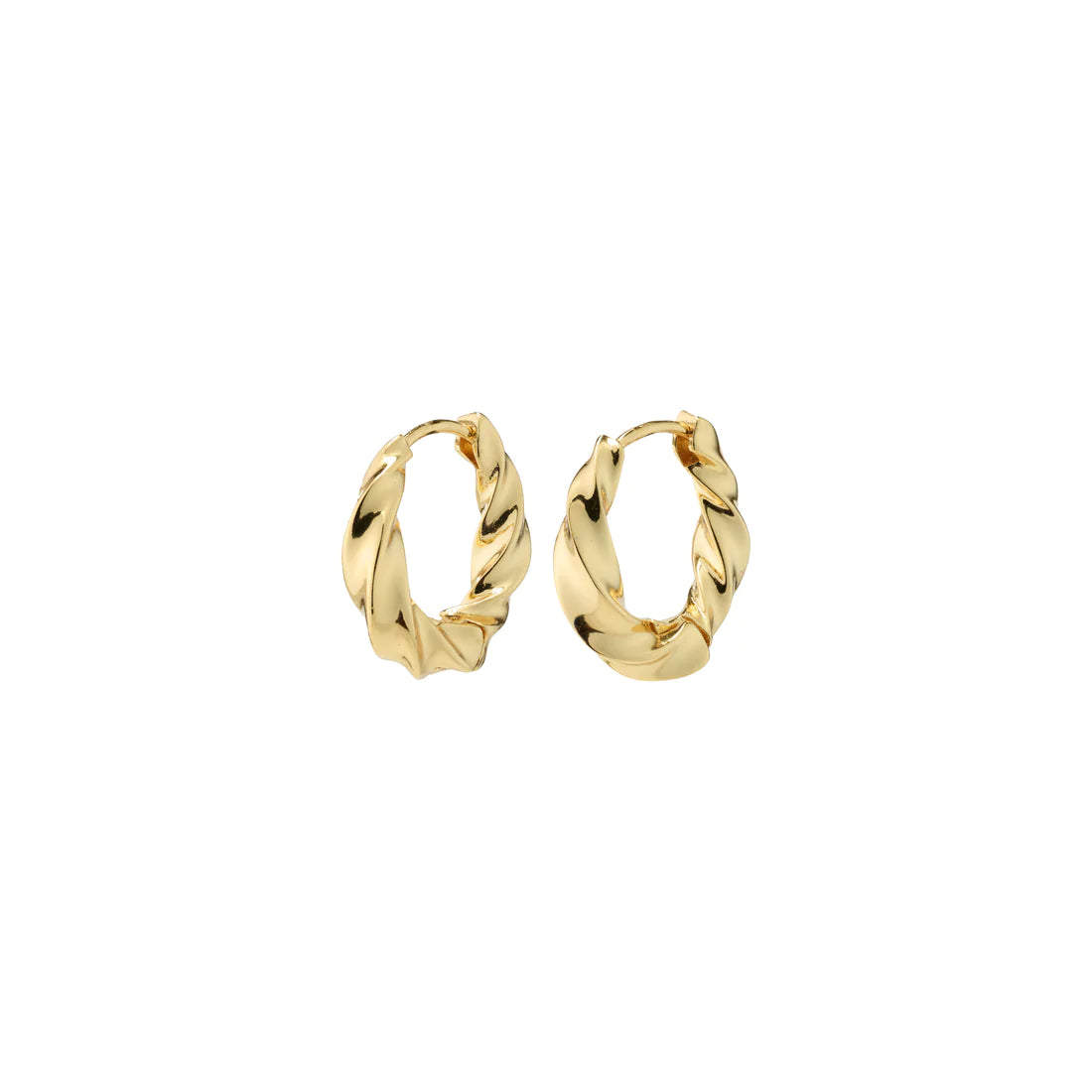 Pilgrim 282232013 TAFFY recycled medium swirl hoop earrings gold-plated