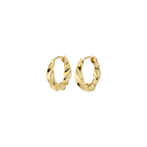 Pilgrim 282232013 TAFFY recycled medium swirl hoop earrings gold-plated