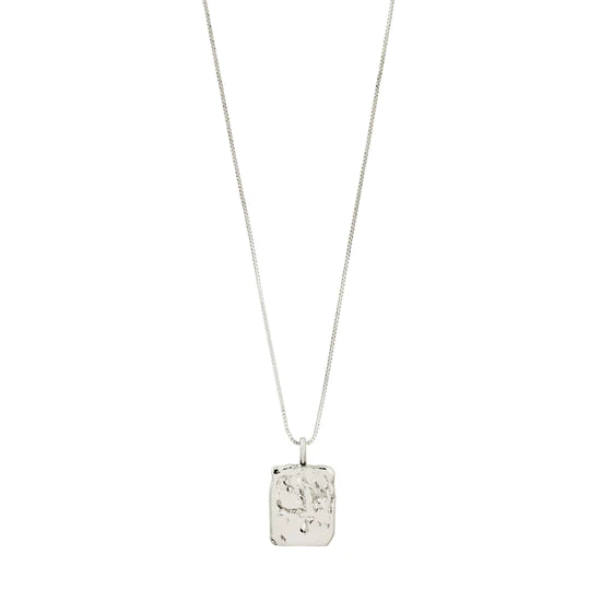 Pilgrim 132246001 Silver Plated Kindness Recycled Square Necklace