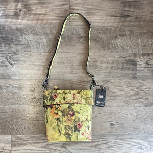 Silver Rose R2391 Yellow Floral Leather Purse