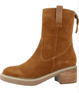 Carmela 160344 Camel Suede Block Heel Boot