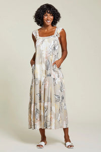 Tribal 12810 Mink Lined Slvls Maxi Dress