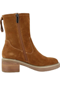 Carmela 160344 Camel Suede Block Heel Boot