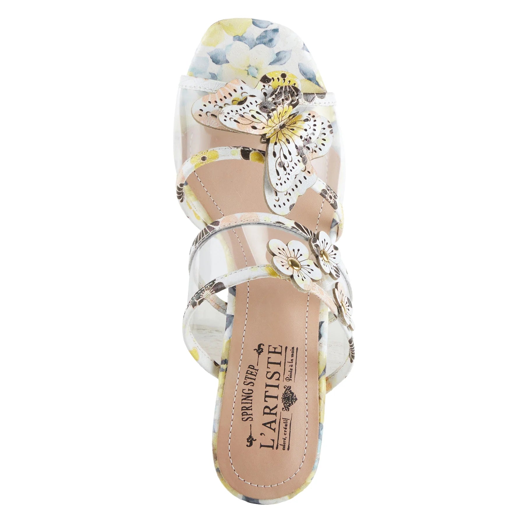 L’Artiste Adored Yellow Multi Butterfly Heel Sandal