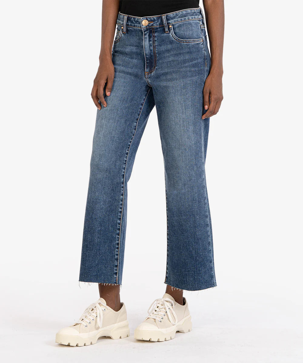 Kut KG795MA1 Charlotte High Rise Culottes w/Raw Jeans