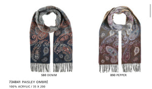 Fraas 734841 Paisley Ombré Scarf