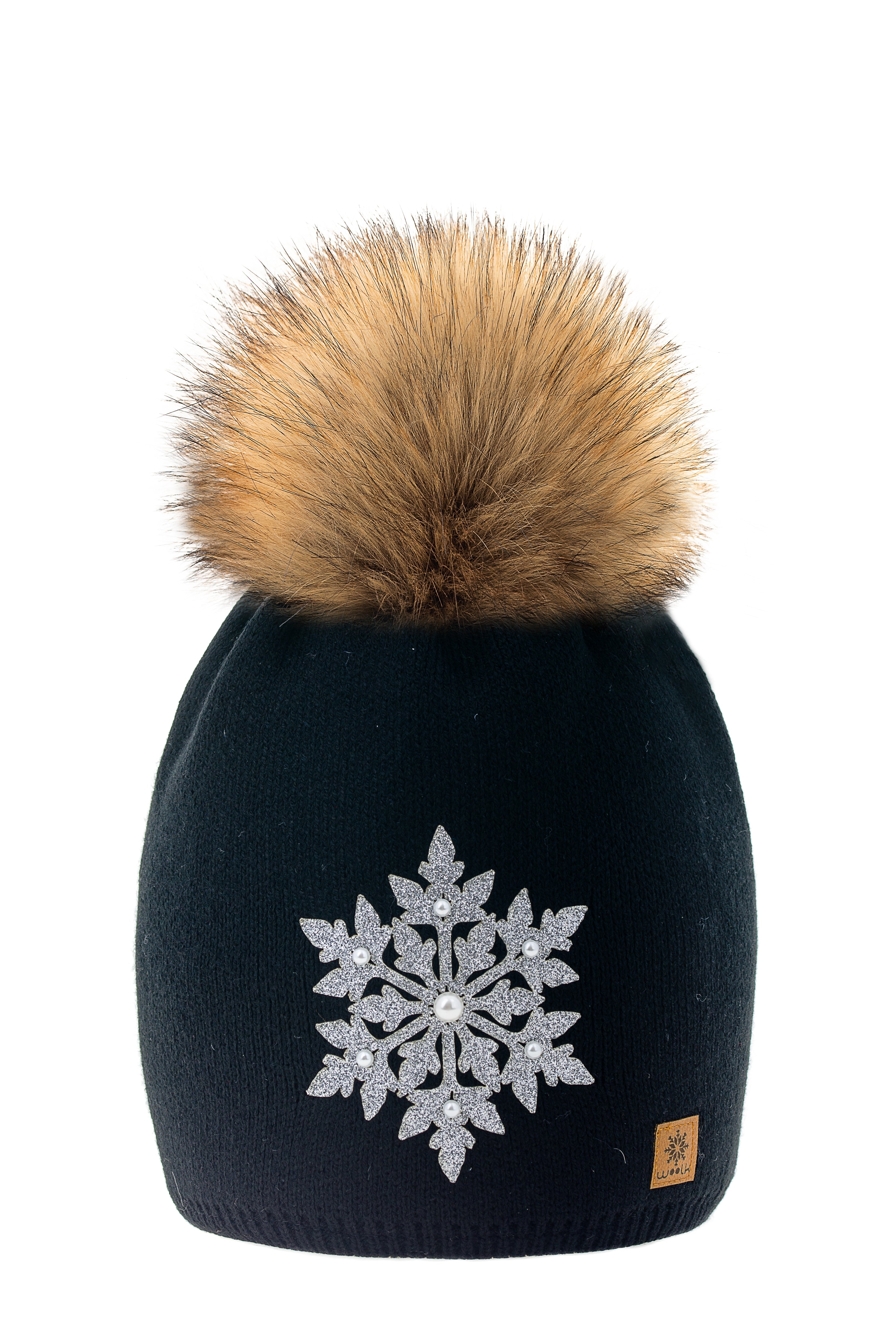 Woolk Elza Snowflake Hat with PomPom