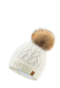 Woolk Davos Wool Knit Hat with Pom Pom