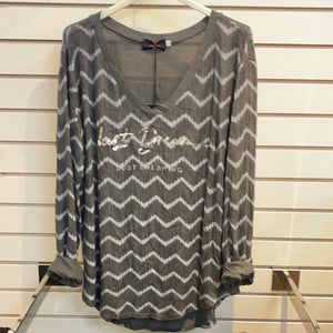 Elissia GM71222 Zig Zag Long Sleeve Top