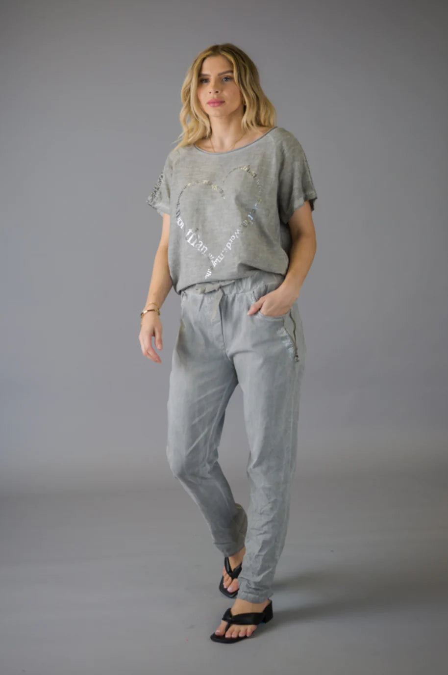 Elissia CM22737 Grey Stretch Pants