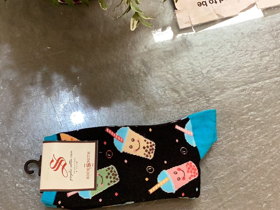 Sock smith WNC893-BLK Bubble tea socks