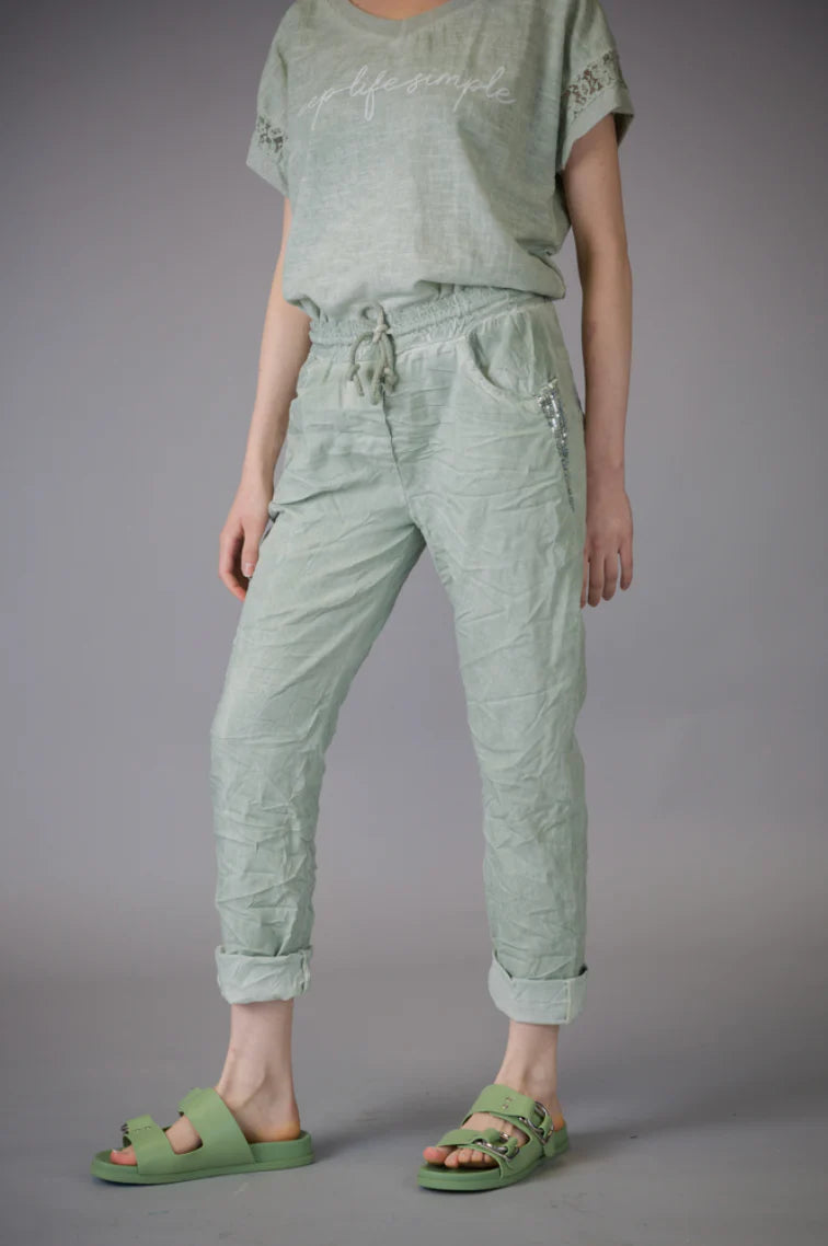 Elissia L20760 Sage Sequences Stretch Pants