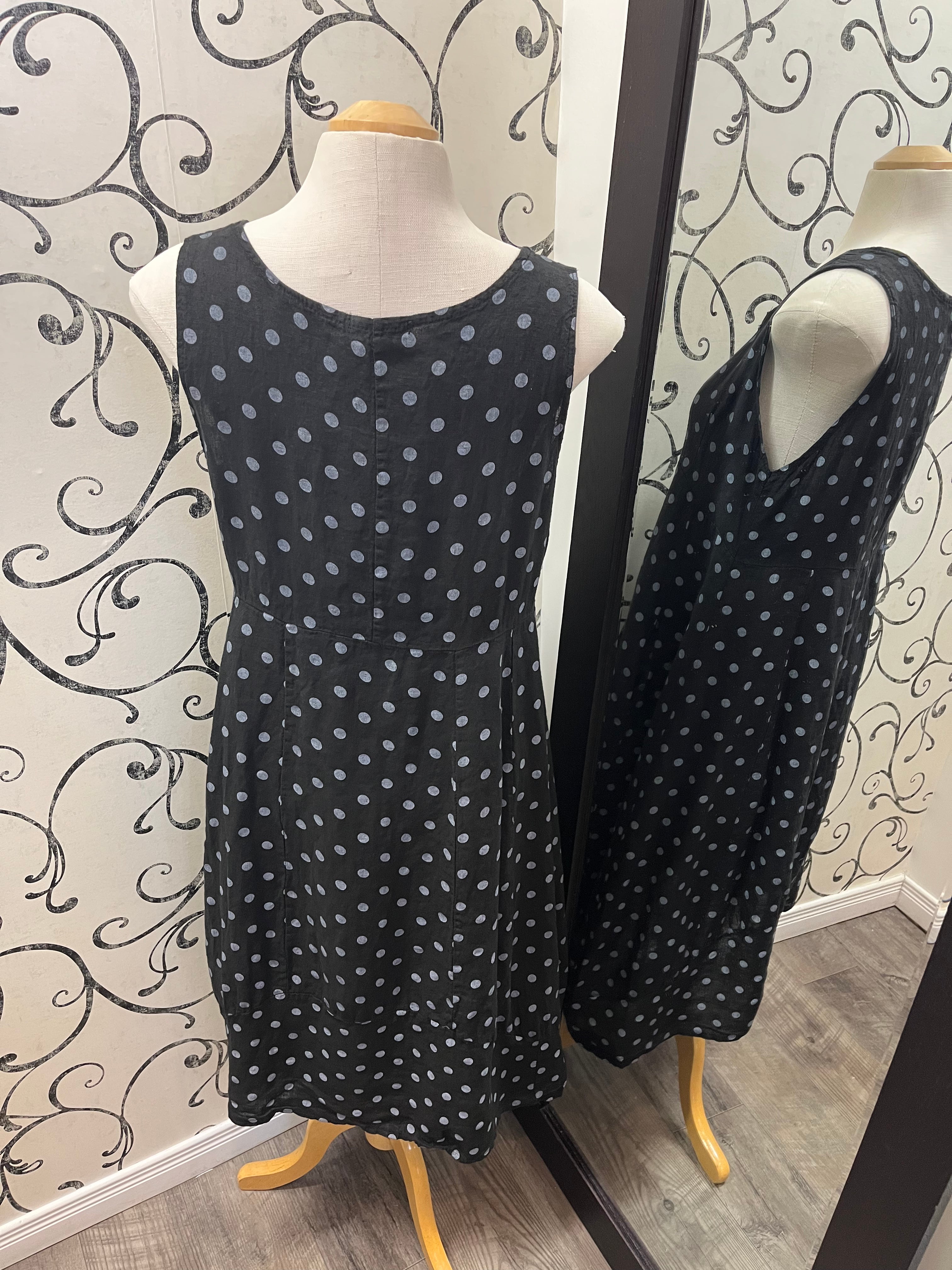 Me & Gee 8262 Black Dots Tank Dress