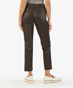 Kut KP1561MD8L Chocolate Vegan Mom Raw Edge Pant