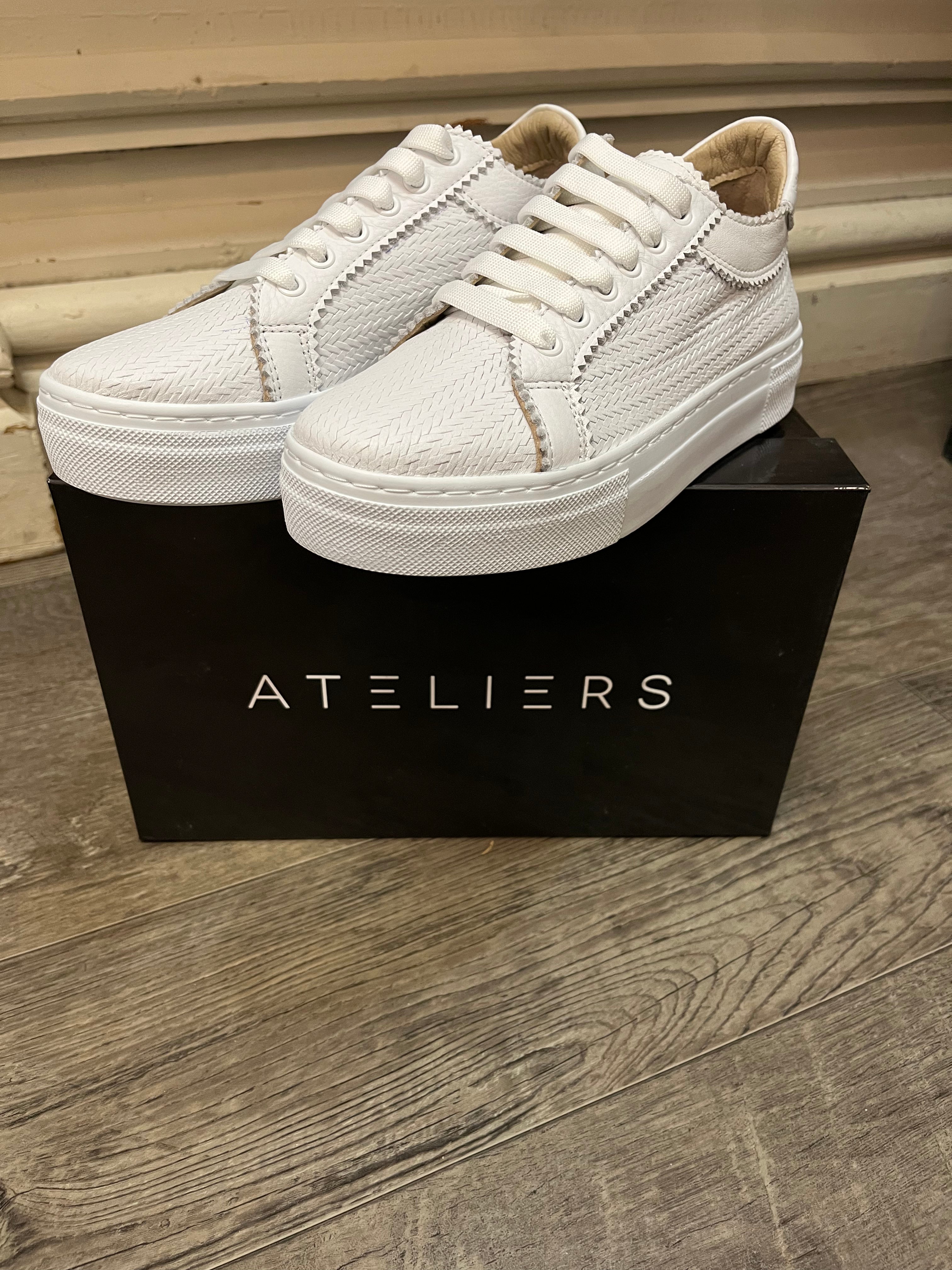 Ateliers 23037 Virgil White Woven Sneakers