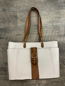 La Diva R17420STL Cream/Tan Vegan Tote Purse