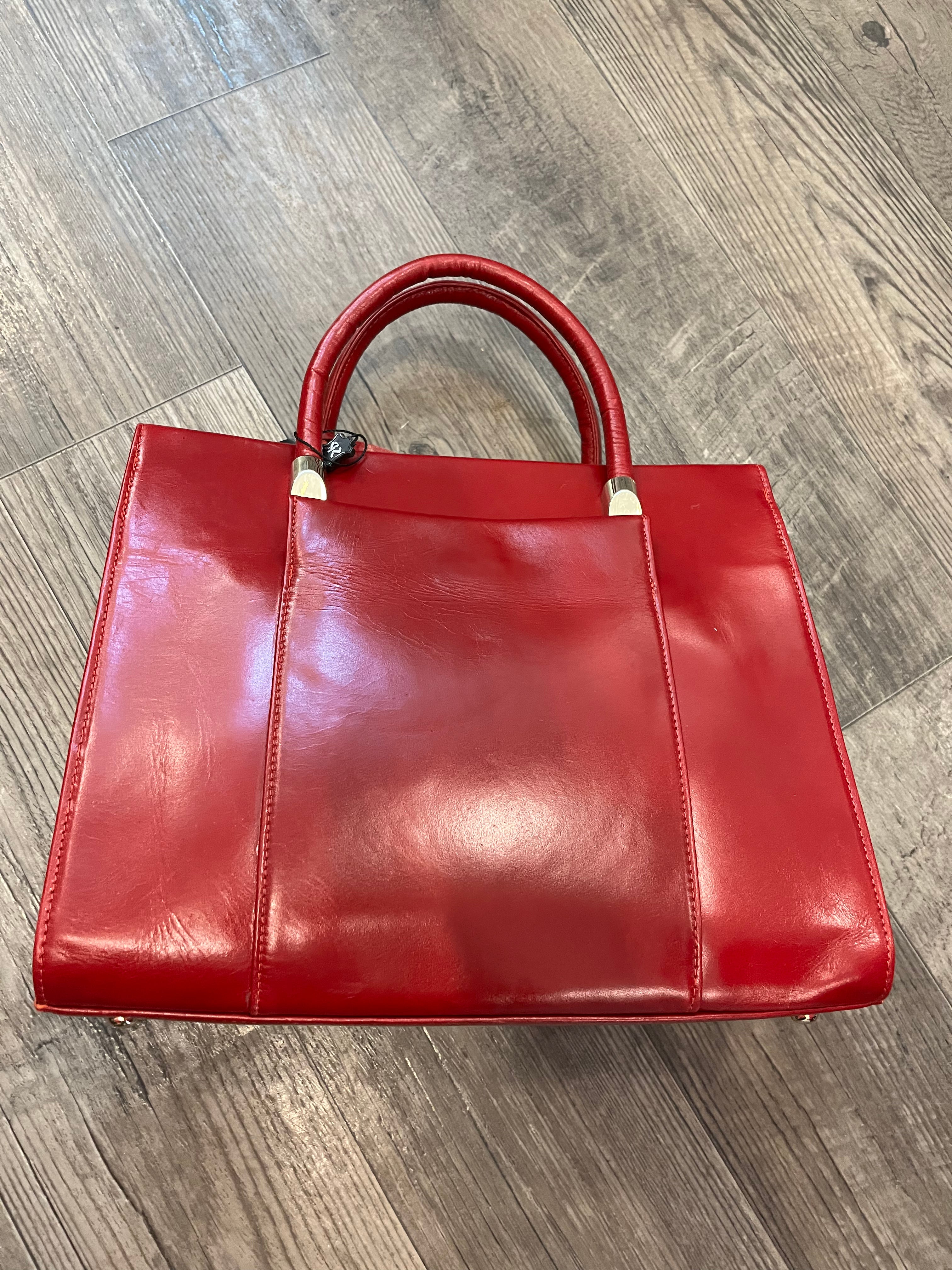 Silver Rose R2121 Red Leather Handbag