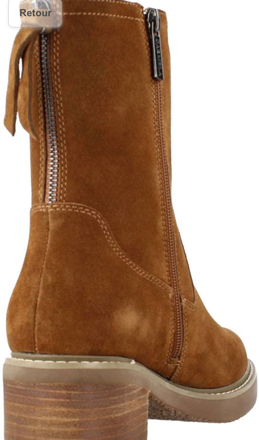 Carmela 160344 Camel Suede Block Heel Boot