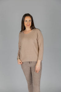 Elissia SL10265-1 Mocha Long Sleeve Top