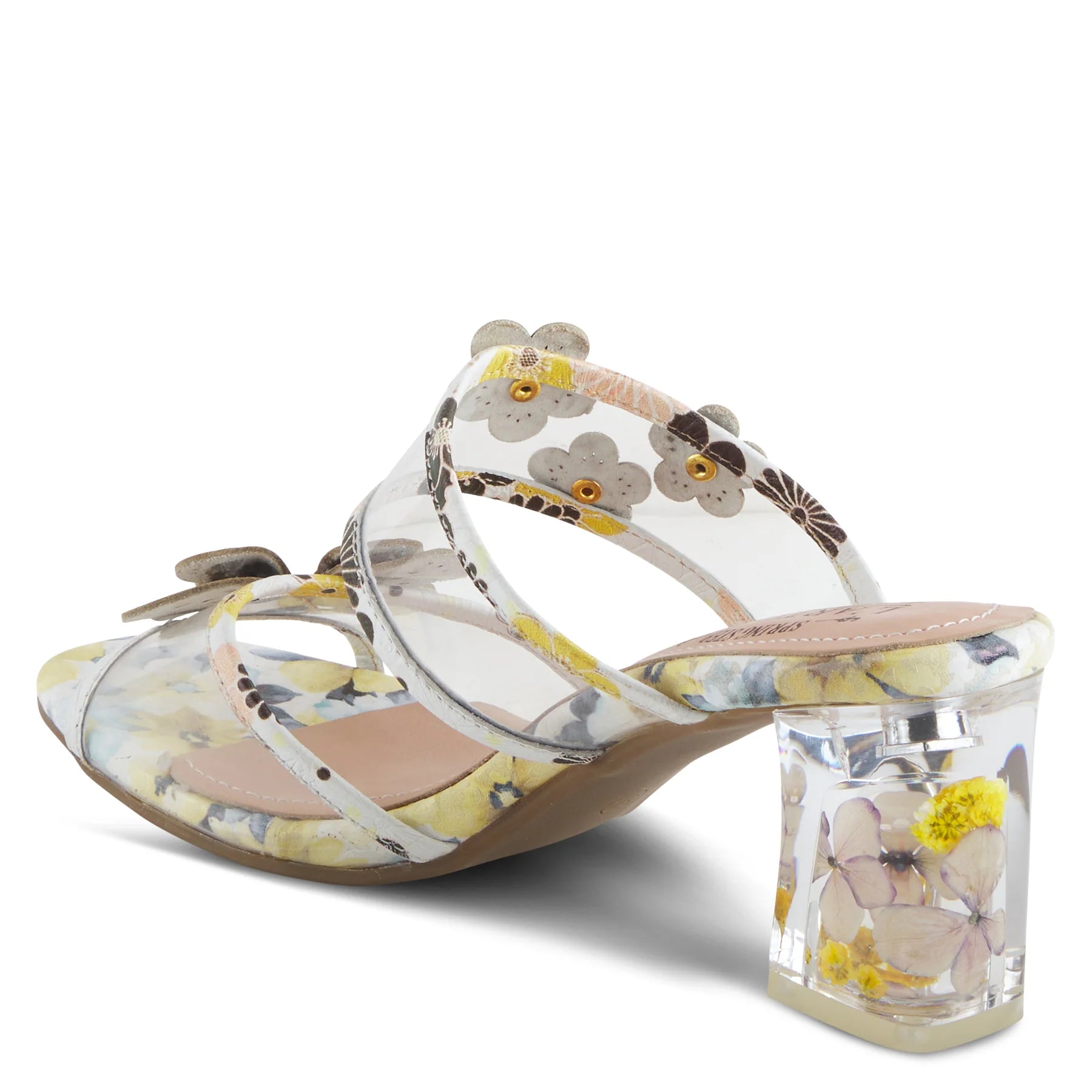 L’Artiste Adored Yellow Multi Butterfly Heel Sandal