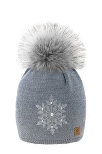 Woolk Elza Snowflake Hat with PomPom