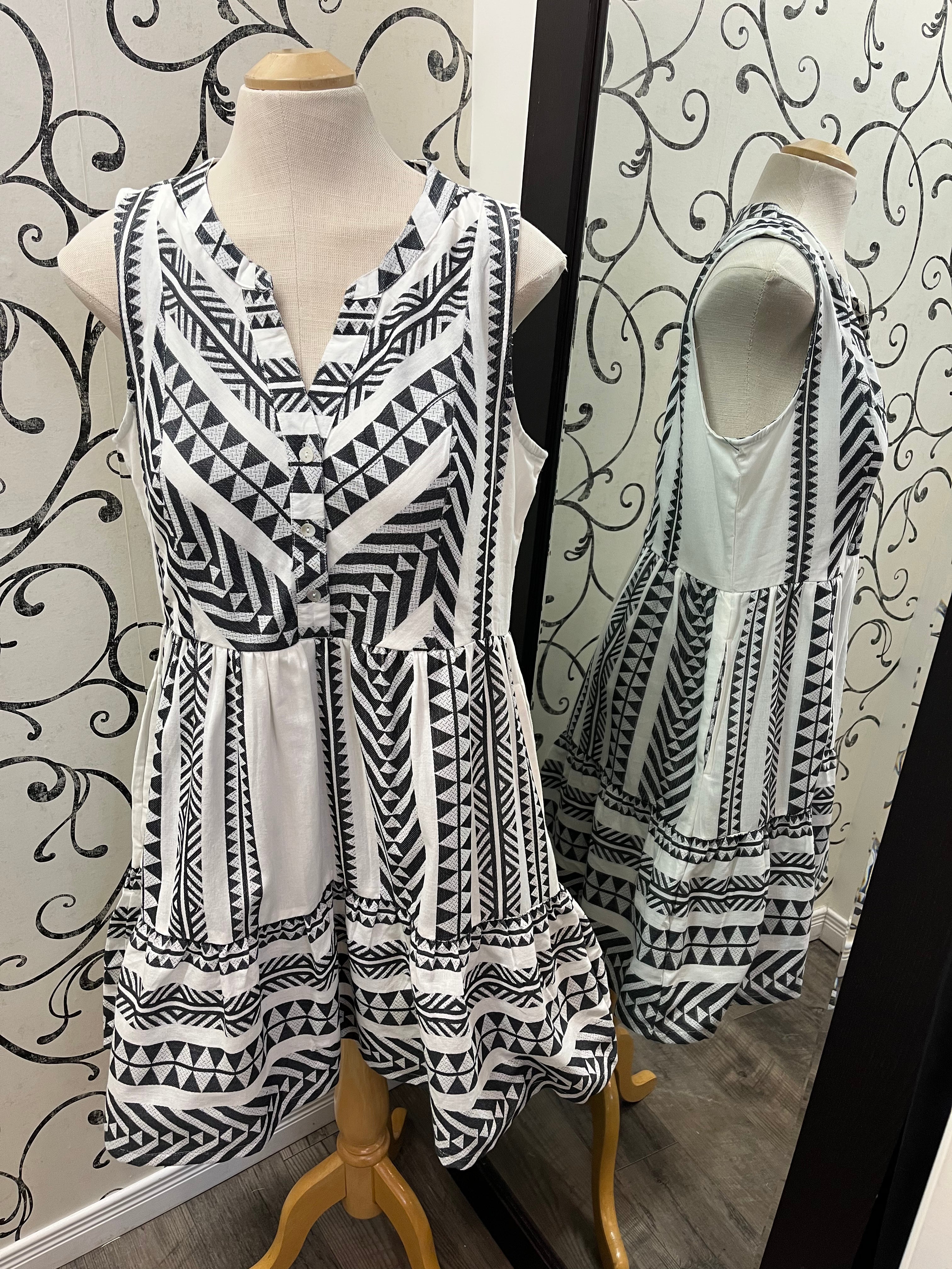 Tribal 13970 Aztec Slvls Dress w/ Lining