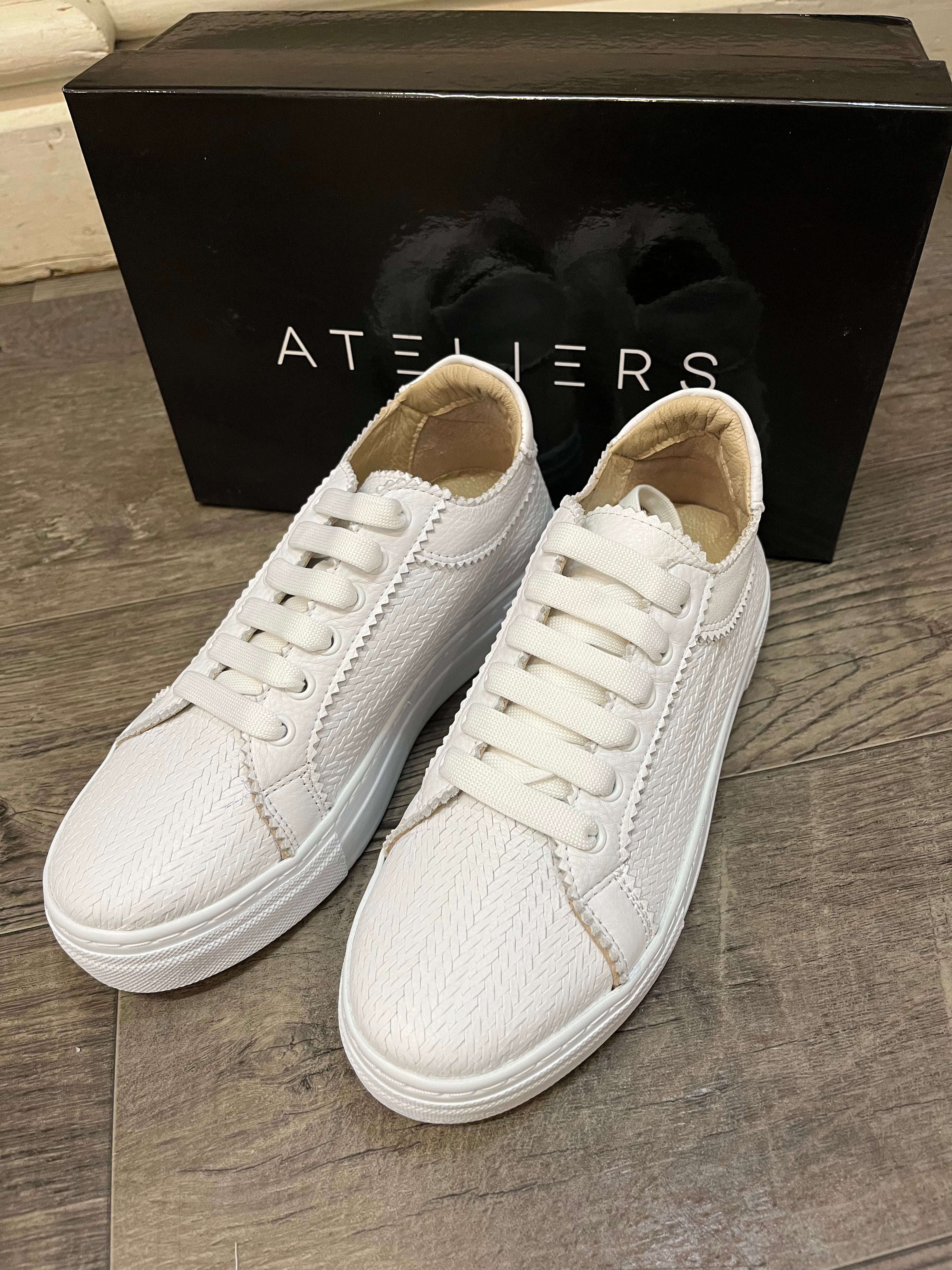 Ateliers 23037 Virgil White Woven Sneakers