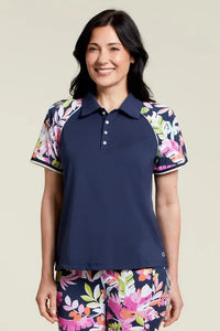 Tribal Fast Dry Colour Block Performance Polo Top