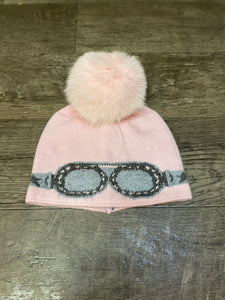 Mitchie’s HT0099 Sparkle Sunglasses Beanie w/Snap on Fur Pom Pom