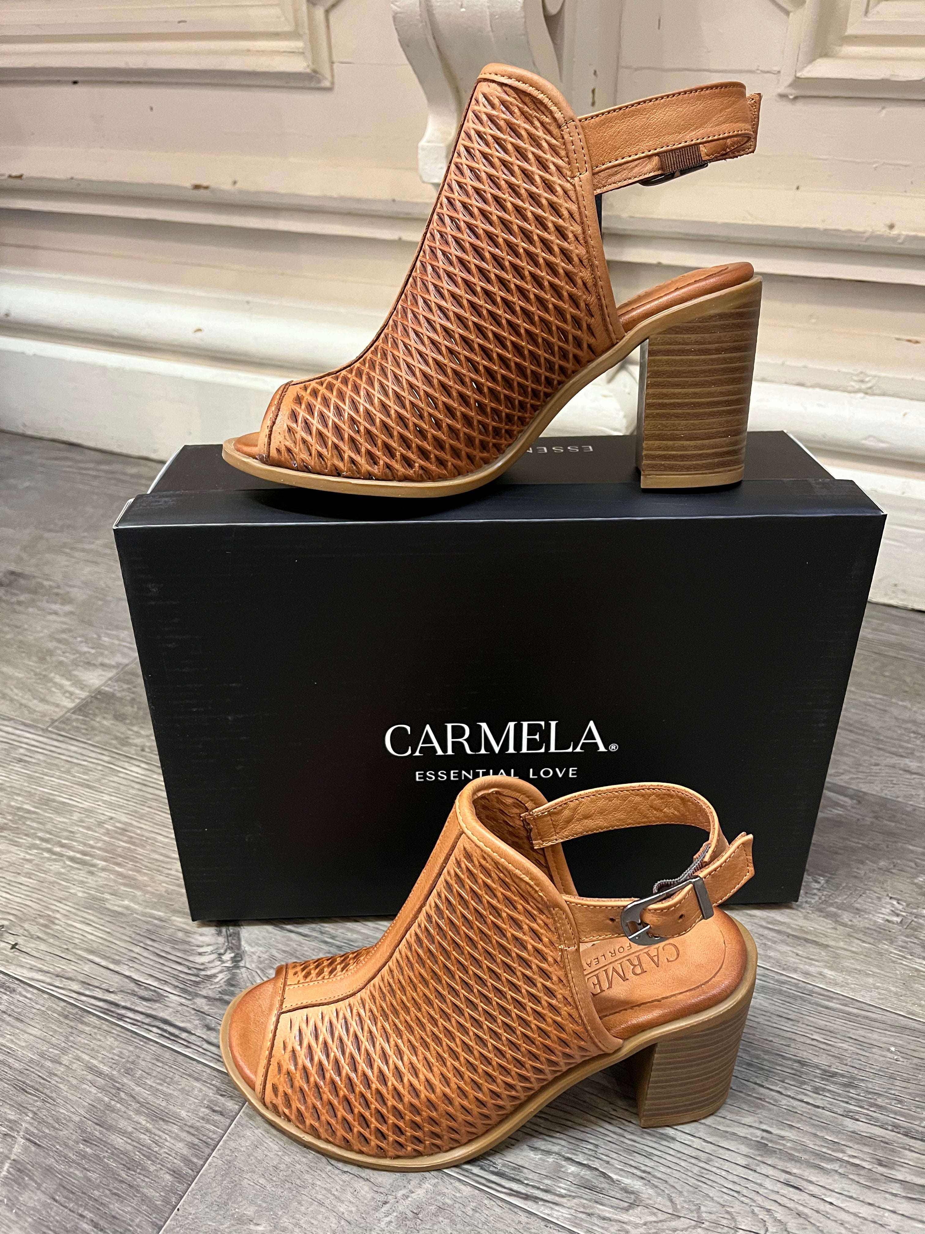 Carmela 160642 Camel Cut Out Heel Sling Back