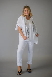 Elissia CM22737 White Stretch Pants