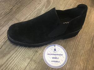 Vaneli Zivana Black Waterproof Suede Shoe