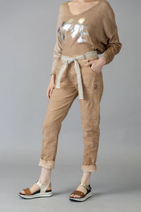 Elissia L22746 Tobacco Stretch Pants