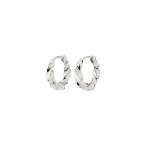 Pilgrim 282236013 TAFFY recycled medium swirl hoop earrings silver-plated