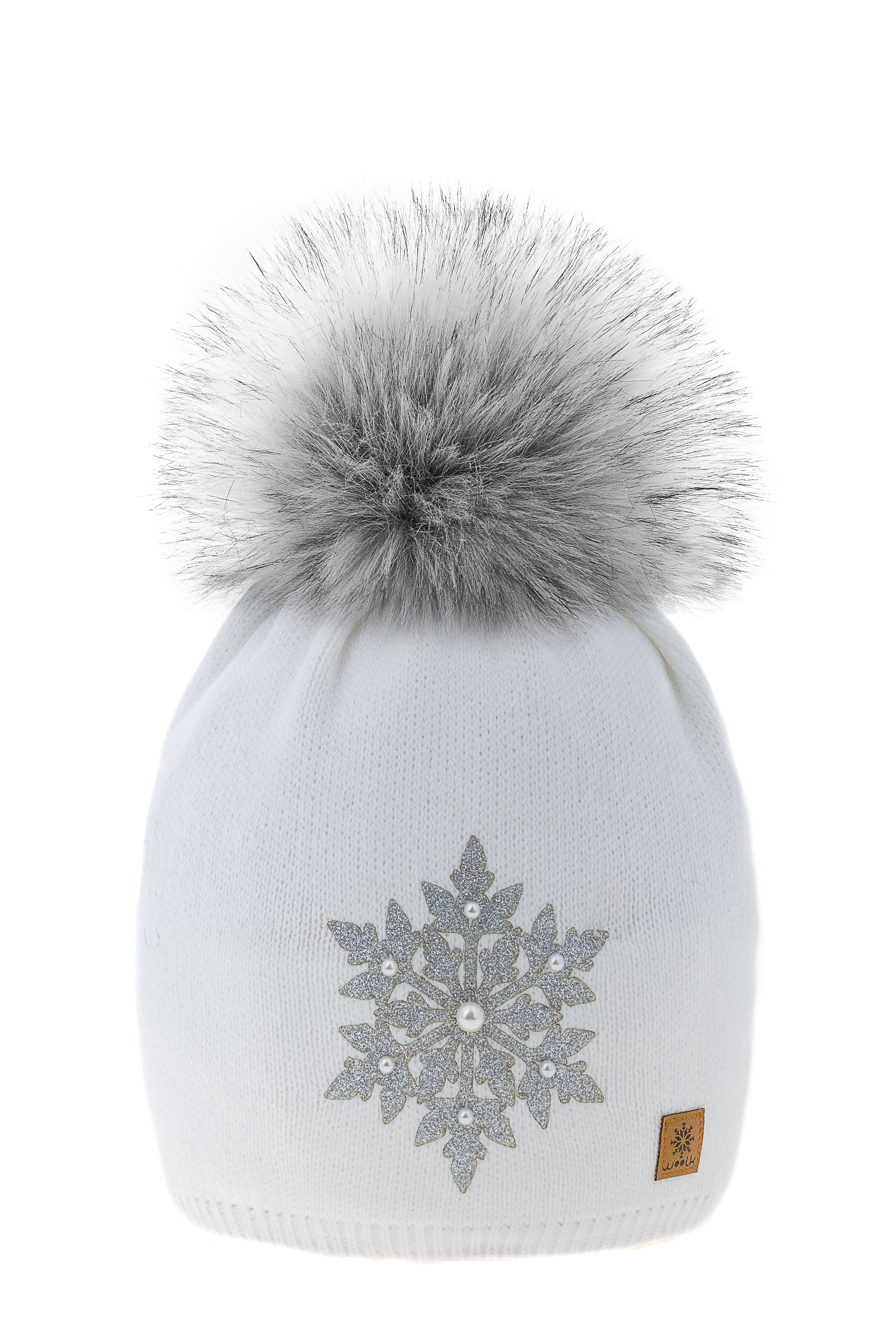 Woolk Elza Snowflake Hat with PomPom