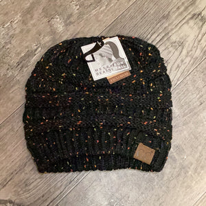 C.C Beanie MB-33 Speckled Messy Bun Hat