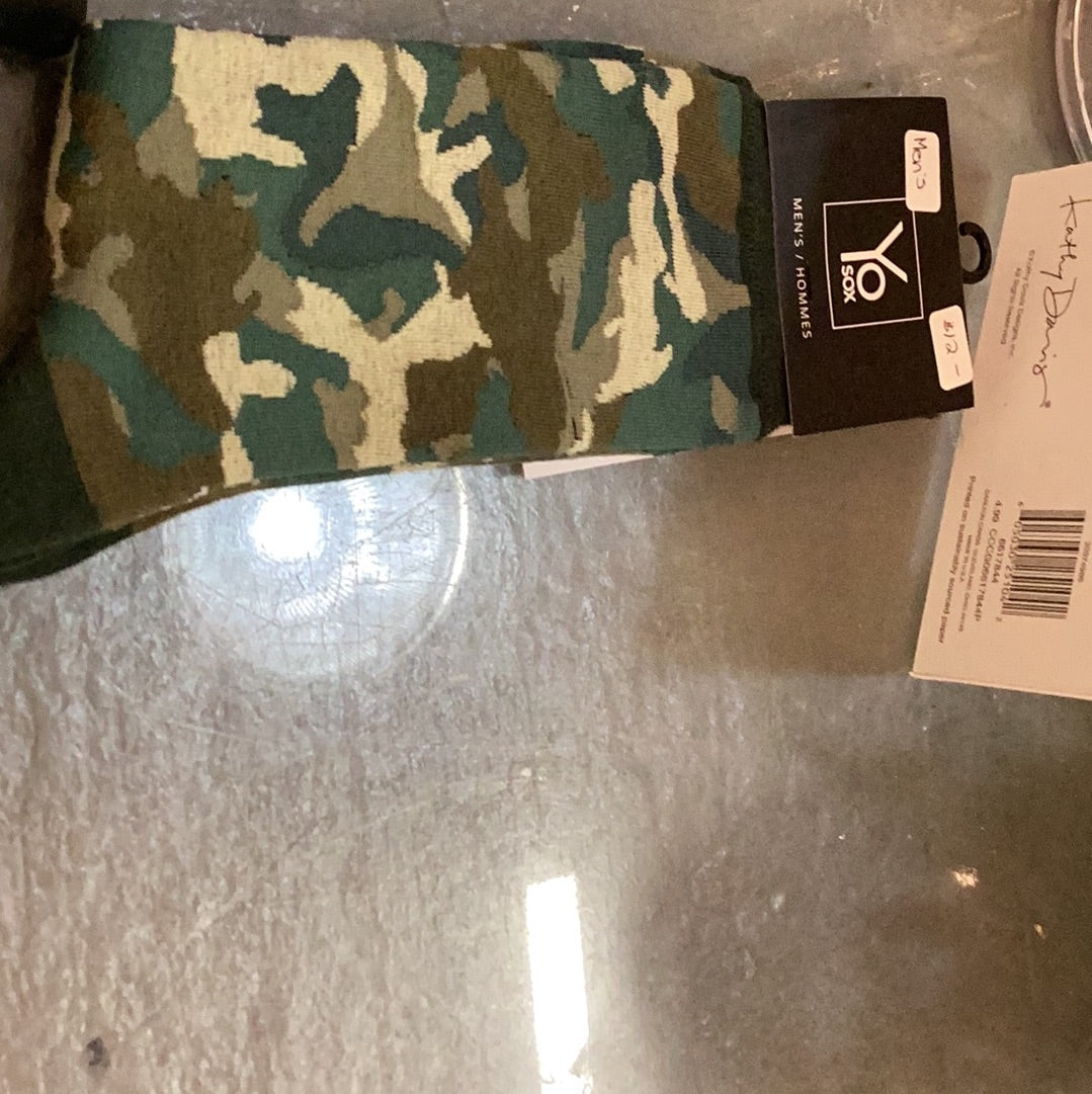 Yo Sox 410700 green camo socks