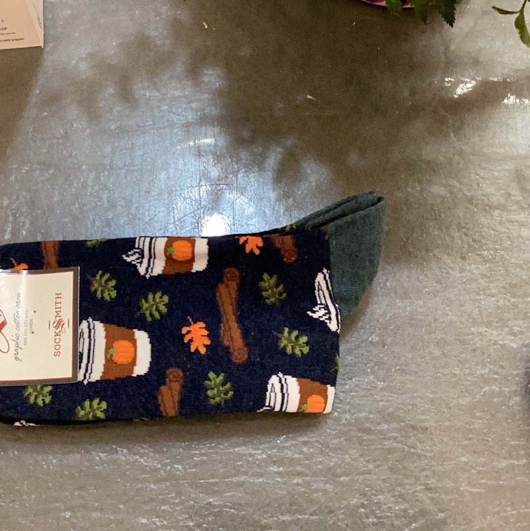 Sock smith WNC1576-HNV pumpkin spice latte socks