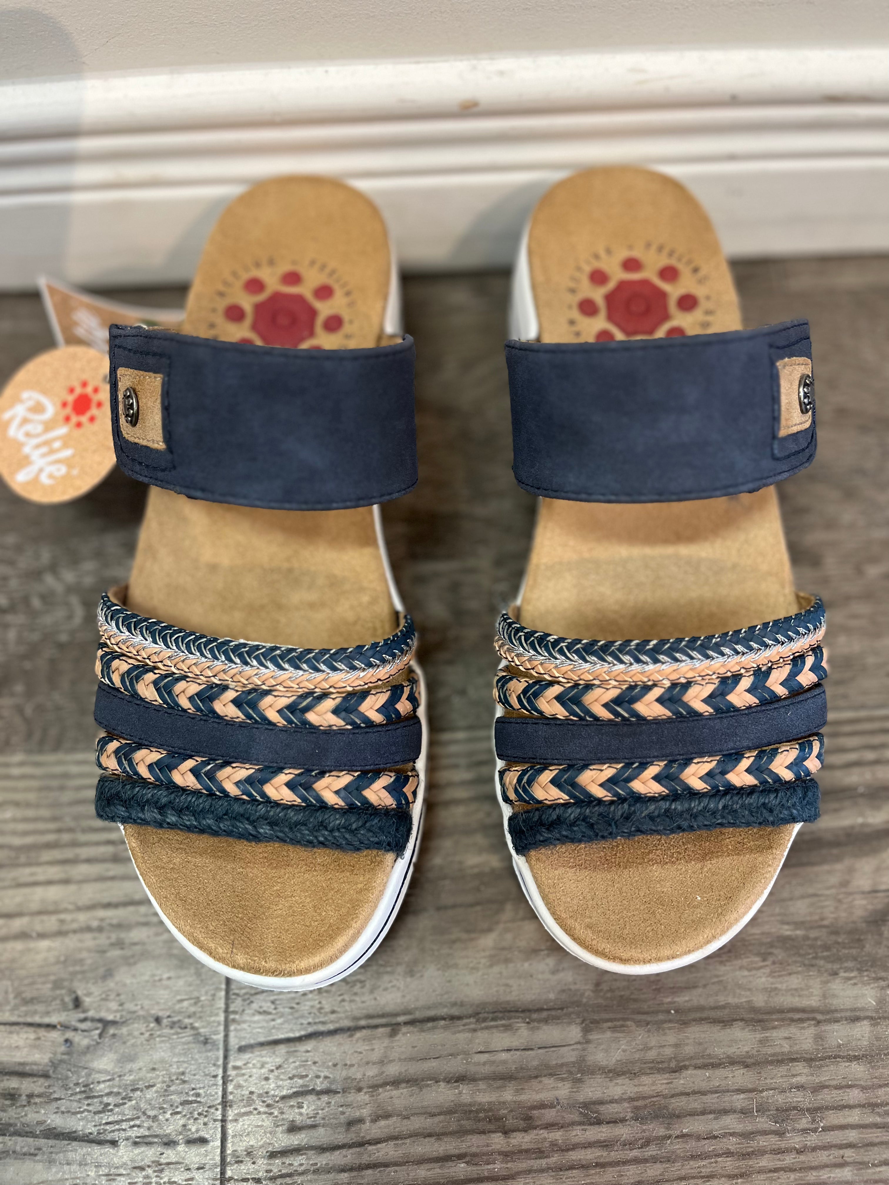 Relife Leanne Aztec Slide Sandal