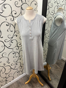 Simpli Zen 17522 Twig Grey Button Cotton Dress