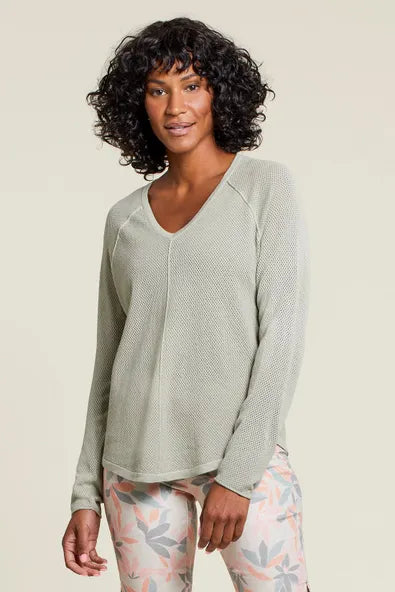 Tribal 48140  Long Slv V-Neck Raglan Sweater