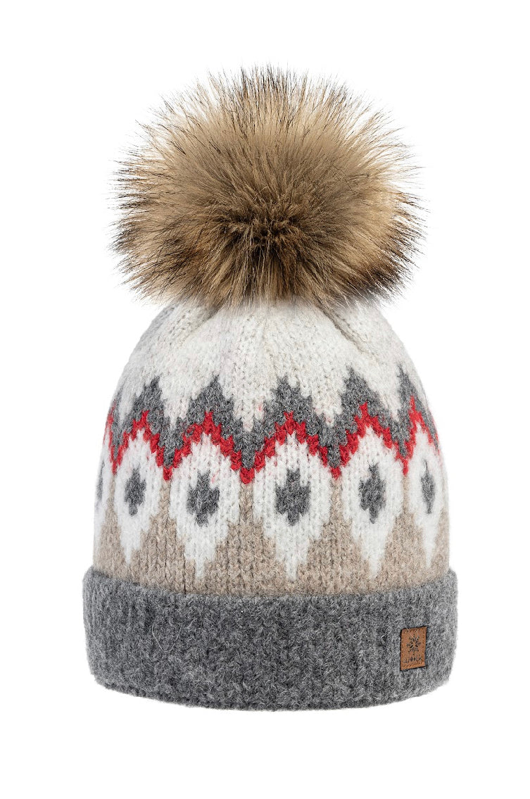 Woolk Cozy Wool Knit Hat with Pom Pom