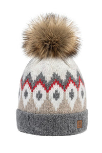 Woolk Cozy Wool Knit Hat with Pom Pom