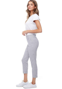 Up 67734 25 Inch Cuff Gingham Crop Pants