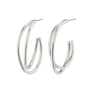 Pilgrim 282246033 ANGELICA graphic hoop earrings silver-plated